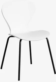 Pack De 4 Cadeiras De Jantar Empilháveis Uit Negro & Polipropileno Branco - Sklum
