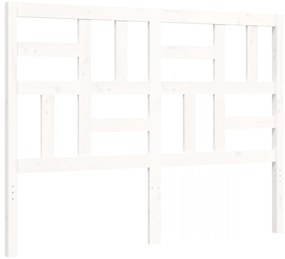 Cama sem colchão 120x200 cm madeira de pinho maciça branco