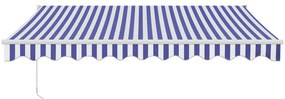 Toldo retrátil automático 3x2,5 m azul e branco