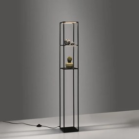 Candeeiro de pé design preto com LED e dimmer tátil - Jitske Clássico / Antigo