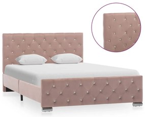 Estrutura de cama 120x200 cm veludo rosa