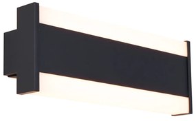 Candeeiro de Parede Moderno Preto 30cm incl. LED CCT IP54 - Vanya Moderno