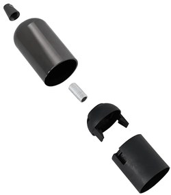 Casquilhos de lâmpadas 2 pcs Preto brilhante E27