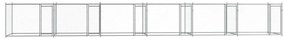 Jaula para cão com portas 12x2x1,5 m aço galvanizado cinzento