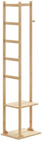 vidaXL Cabide com ganchos e prateleiras 38,5x30x156 cm bambu