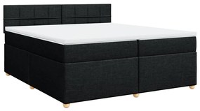 Cama com molas/colchão 200x200 cm tecido preto