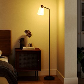 Candeeiro de pé para sala de estar 45 x 21 x 148 cm com cabeça giratória a 350°, candeeiro de pé moderno com 3 temperaturas de cor, preto