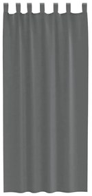 Cortinas de voile com laços 2 pcs cinzento-escuro 140x225 cm