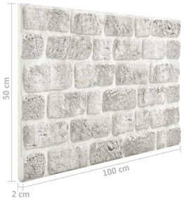 Painéis de parede 3D design tijolos cinzentos-claros 10 pcs EPS