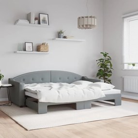 vidaXL Sofá-cama com gavetão 80x200 cm tecido cinzento-claro