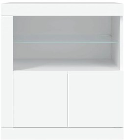 Aparador com luzes LED 60,5x37x67 cm branco