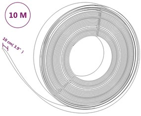 Bordas de jardim 5 pcs 10 m 10 cm polietileno cinzento