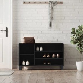 vidaXL Sapateira 102x36x60 cm derivados de madeira preto