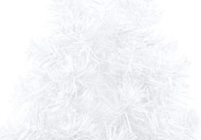Meia árvore Natal artificial pré-iluminada c/ bolas branco