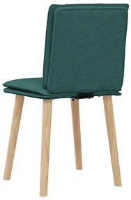 Cadeiras de jantar 2 pcs tecido verde-escuro