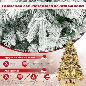 Árvore de Natal artificial de 186 cm com 250 luzes LED brancas quentes e 752 ramos mistos Montagem fácil Branco e verde