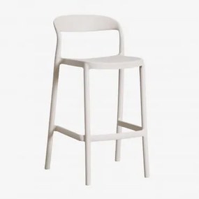Pack De 4 Bancos Altos De Jardim Empilháveis Em Polipropileno Brenza ↑65 Cm & Branco Pedra - Sklum