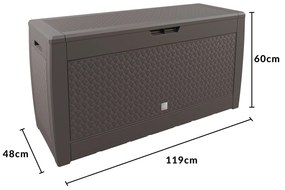 Caixa exterior com tampo Matuba 310L Rodas 119 x 48 x 60 cm Castanho