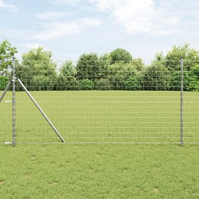 Cerca Europeia com 7 Postes 1x10 m Aço Galvanizado