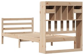 Cama com estante sem colchão 100x200 cm pinho maciço