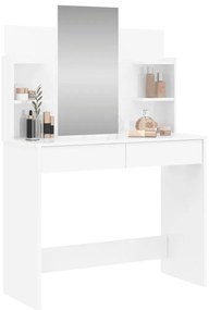 Toucador com espelho 96x39x142 cm branco brilhante