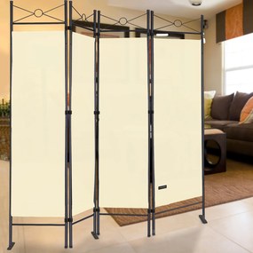 Biombo dobrável Lucca visual mediterrânico 180x163cm Creme
