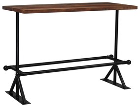 vidaXL Mesa de bar em madeira recuperada 150x70x107 cm castanho escuro