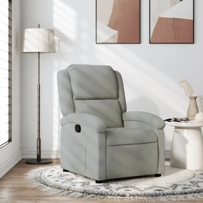 vidaXL Poltrona reclinável veludo cinzento-claro