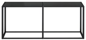 Mesa consola preto 180x35x75,5 cm vidro temperado