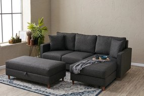 Sofá de Canto Eva – Antracite – 210x82x195 cm
