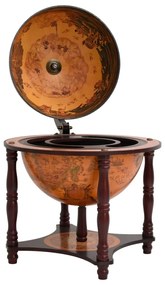 Garrafeira forma de globo madeira eucalipto maciça castanho
