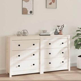 vidaXL Aparador 140x35x80 cm madeira de pinho maciça branco