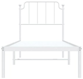 Estrutura de cama com cabeceira 80x200 cm metal branco