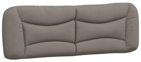 Cama com colchão 160x200 cm tecido castanho-acinzentado