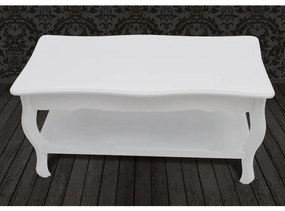 Mesa de centro com 2 prateleiras MDF branco