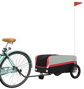 Reboque para bicicleta 30 kg ferro preto e vermelho
