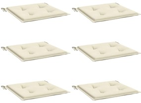 Almofadões p/ cadeiras de jardim 6 pcs tecido oxford creme
