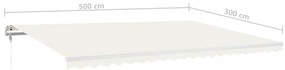 Toldo automático com LED e sensor de vento 500x300 cm cor creme