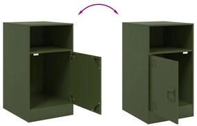 Mesa de cabeceira 34,5x39x62 cm aço verde azeitona