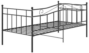 Sofá-cama 90x200 cm metal preto
