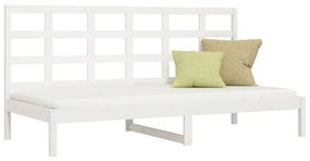 Sofá-cama sem colchão 80x200 cm madeira de pinho maciça branco