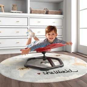Cadeira giratória sensorial para crianças para autismo com base metálica antiderrapante Rotação 360° 54 x 50 x 25 cm Vermelha