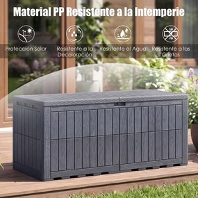 Baú de Arrumação Exterior, 154 x 71 x 64,5 cm, Capacidade de 680 L, Cinzento