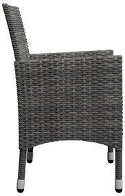7 pcs conjunto de jantar para jardim cinzento