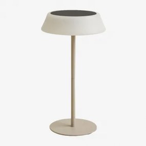 Lâmpada De Mesa Solar Led Sem Fios Para Exterior Em Polietileno E Ferro Ulenia Tapioca Bege - Sklum