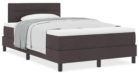 Cama Box Spring com Colchão Castanho Escuro 120x190 cm Tecido