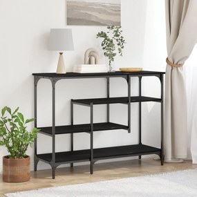 Mesa de Consola vidaXL Preto Carvalho 100x35x75 cm Madeira Engenharia