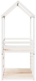 Beliche com telhado 75x190 cm madeira de pinho maciça branco