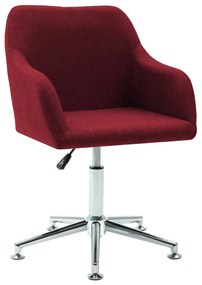 vidaXL Cadeira de escritório giratória tecido vermelho tinto