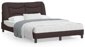 vidaXL Estrutura de cama sem colchão 120x200 cm tecido castanho-escuro